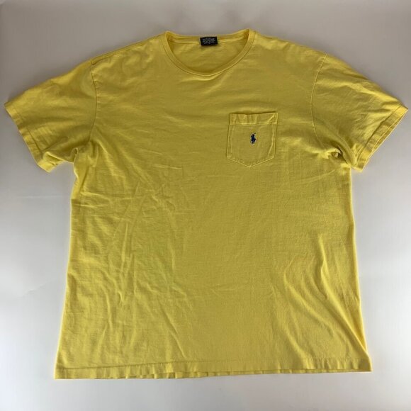 Polo Ralph Lauren Vintage Yellow Short Sleeve Single Stitch Shirt Mens Large - Picture 1 of 5